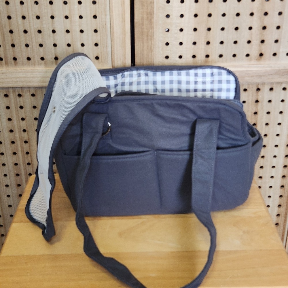 Pet Carrier Bag Dog Cat‎ Kitten Puppy Transport Mesh Padded Strap Handles Gray
